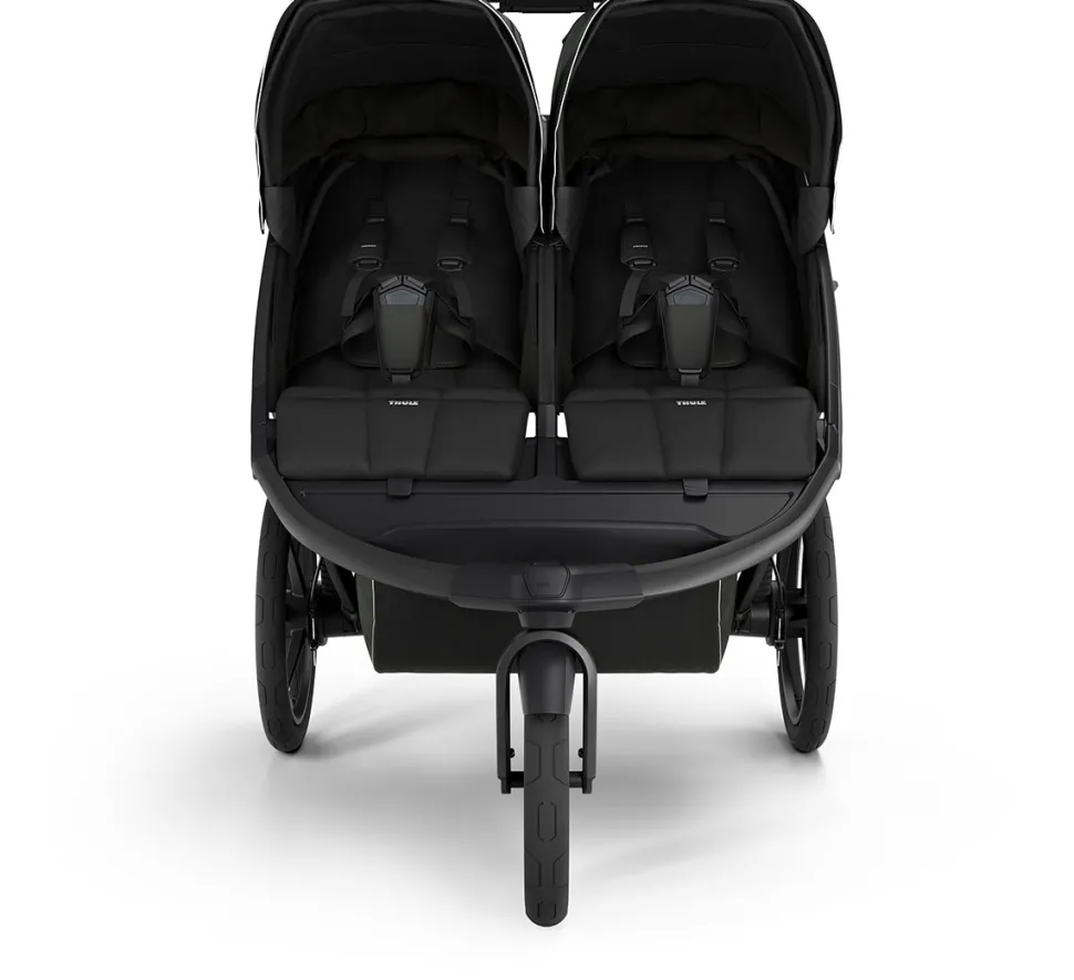 Thule Urban Glide 3 Double Jogging Stroller + Bassinet Bundle - Black
