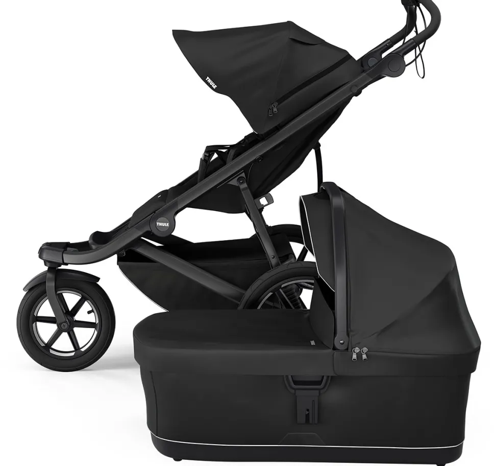Thule Urban Glide 3 Single Jogging Stroller + Bassinet Bundle - Black