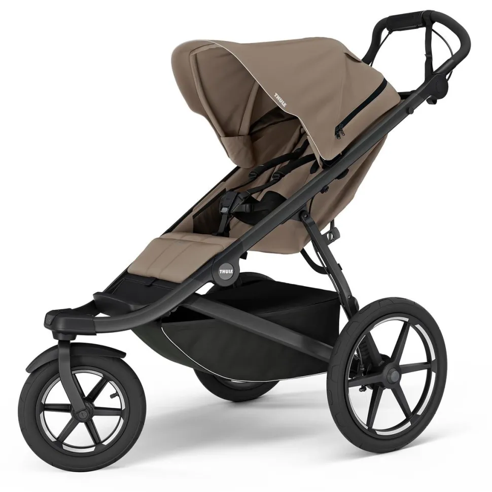 Thule Urban Glide 3 Single Jogging Stroller + Cup Holder - Tinted Taupe (Brixy Exclusive)