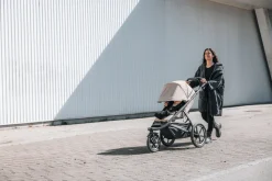 Thule Urban Glide 3 Single Jogging Stroller + Cup Holder - Tinted Taupe (Brixy Exclusive)