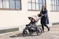 Thule Urban Glide 3 Single Jogging Stroller + Cup Holder + Bassinet Bundle - Tinted Taupe (Brixy Exclusive)