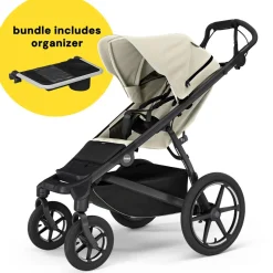 Thule Urban Glide 4-Wheel All-Terrain Stroller + Organizer Bundle - Soft Beige