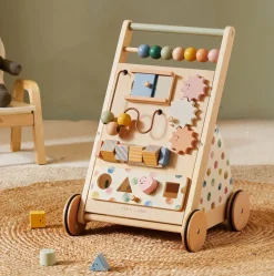 Tiny Land® Versatile Natural Wooden Baby Walker