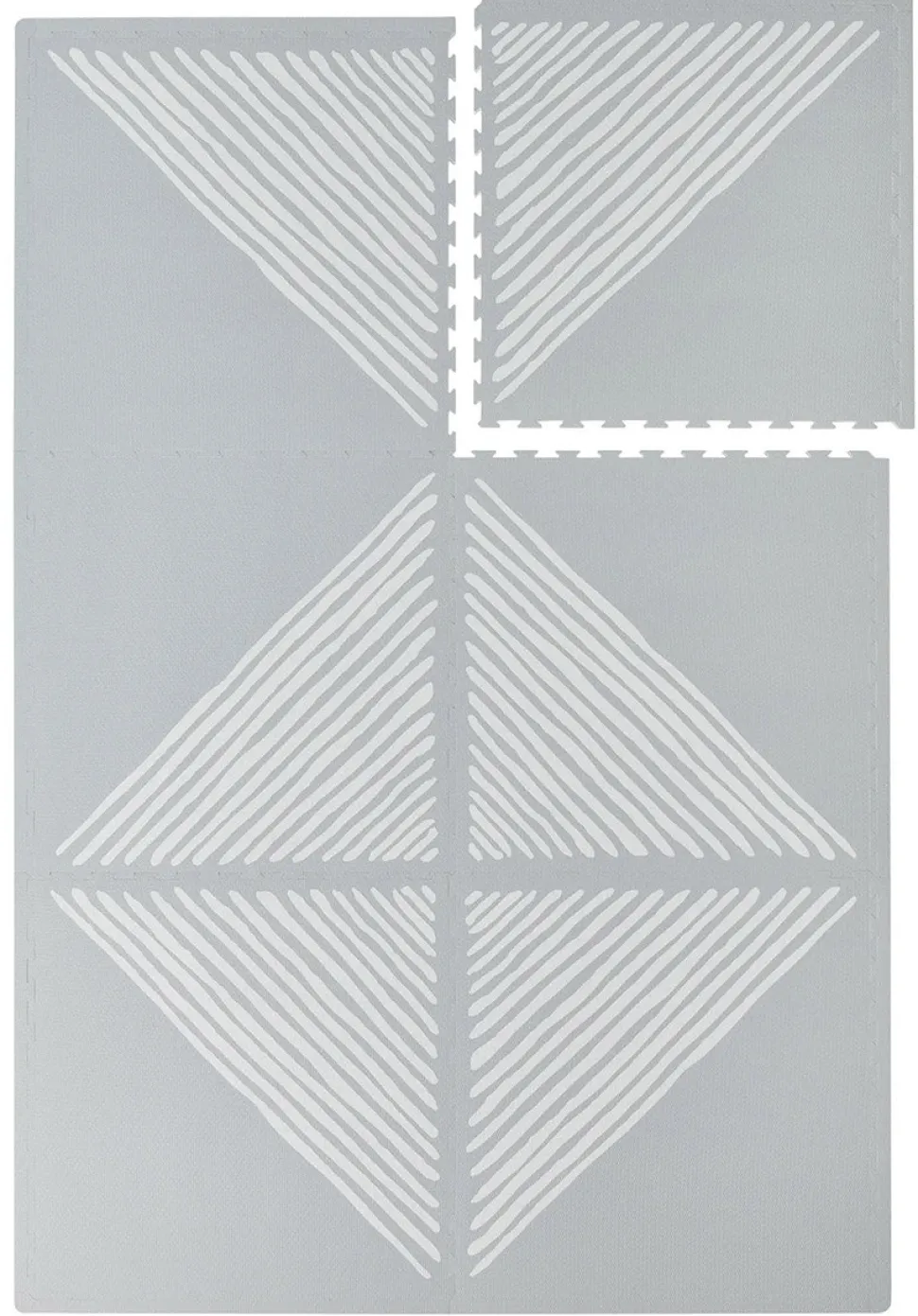 Toddlekind Printed Foam Puzzle Playmat - Sandy Lines - Stone