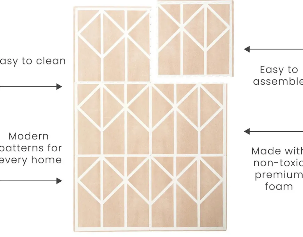 Toddlekind Printed Foam Puzzle Playmat - Nordic - Clay