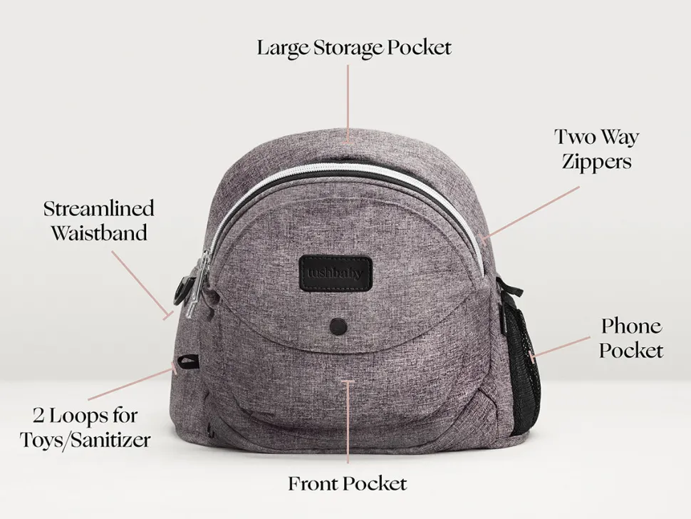 Tushbaby Travel Lite Hip Seat Carrier - Charcoal