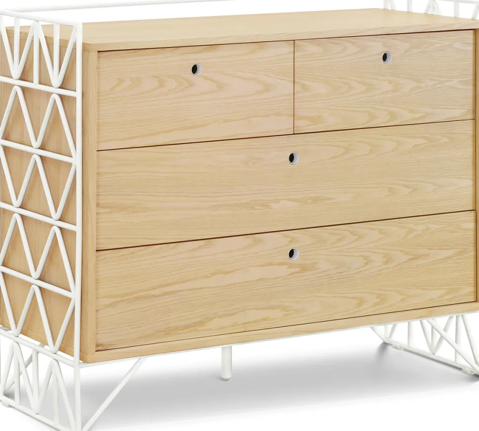 Ubabub Mod 4-Drawer Dresser - Warm White / Natural