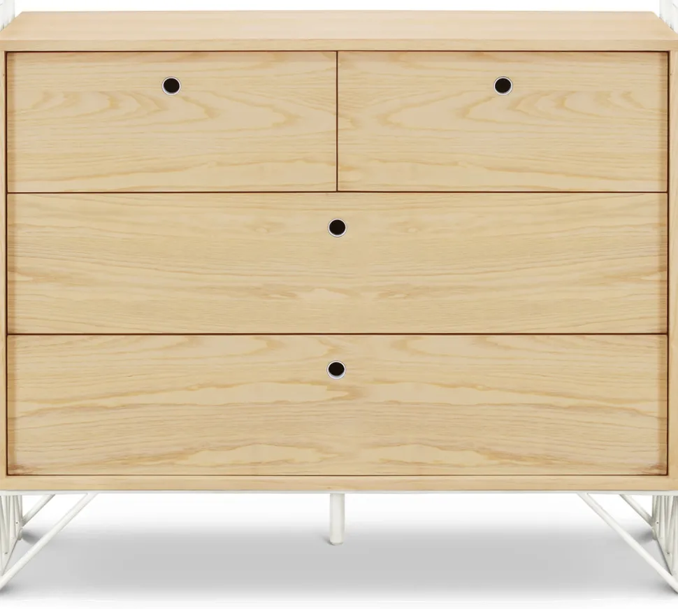 Ubabub Mod 4-Drawer Dresser - Warm White / Natural