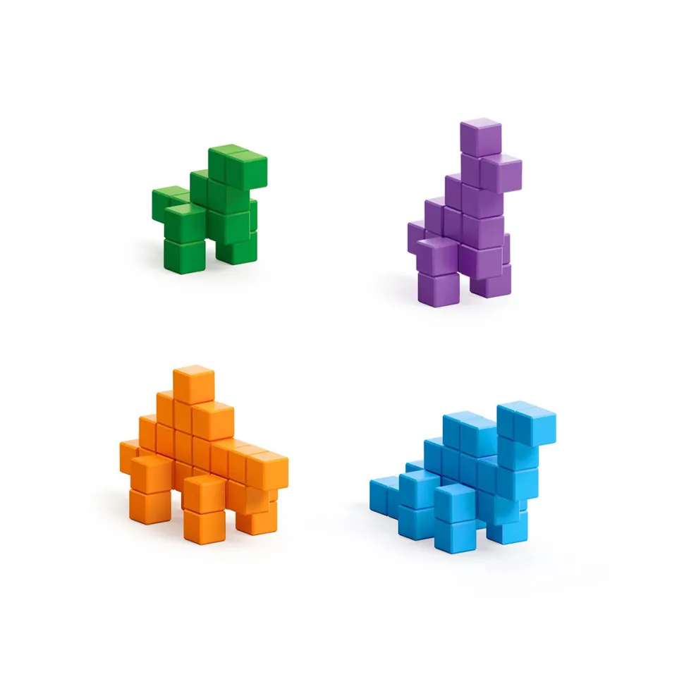 Ukidz PIXIO Mini Dinos - 80 Magnetic Blocks in 4 Colors