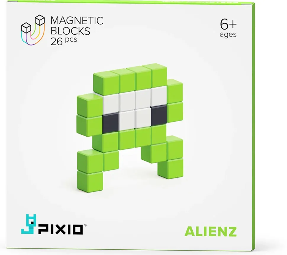 Ukidz PIXIO Mini Monster Alienz - 26 Magnetic Blocks in 3 Colors