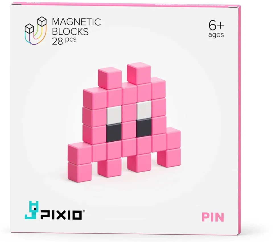 Ukidz PIXIO Mini Monster Pin - 28 Magnetic Blocks in 3 Colors