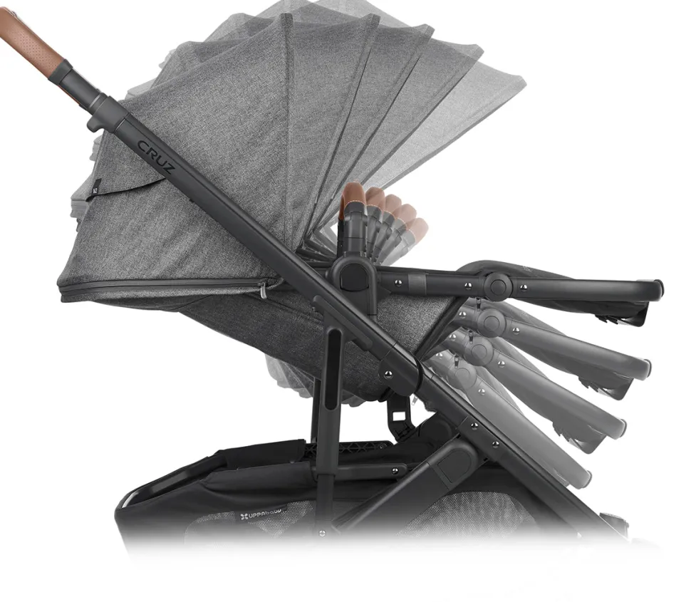 UPPAbaby CRUZ V2 Stroller - Greyson (Charcoal Melange/Carbon/Saddle Leather)