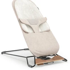 UPPAbaby Mira 2-in-1 Bouncer and Seat - Charlie (Sand Melange / Black Frame / Walnut Wood)