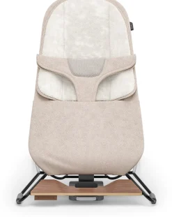 UPPAbaby Mira 2-in-1 Bouncer and Seat - Charlie (Sand Melange / Black Frame / Walnut Wood)