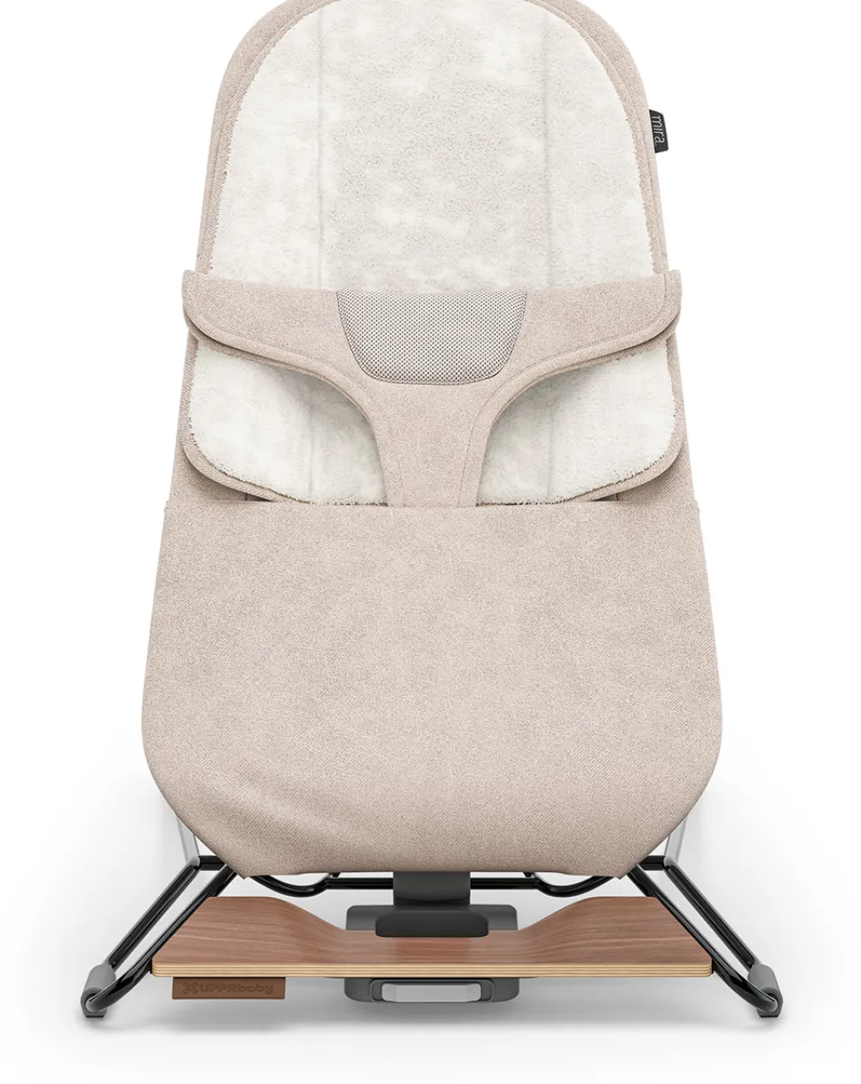 UPPAbaby Mira 2-in-1 Bouncer and Seat - Charlie (Sand Melange / Black Frame / Walnut Wood)