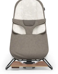 UPPAbaby Mira 2-in-1 Bouncer and Seat - Wells (Dark Taupe Melange / Black Frame / Walnut Wood)