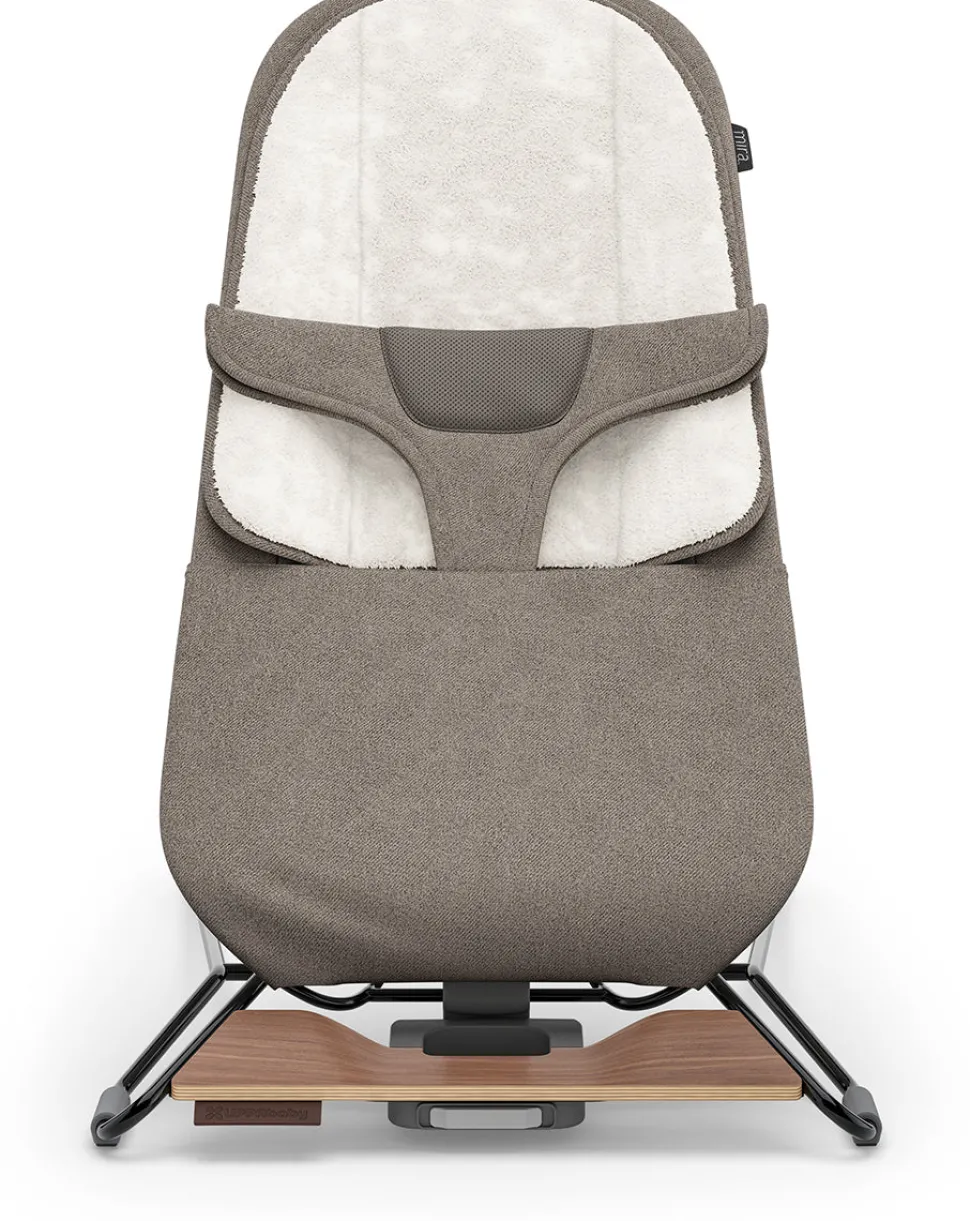 UPPAbaby Mira 2-in-1 Bouncer and Seat - Wells (Dark Taupe Melange / Black Frame / Walnut Wood)