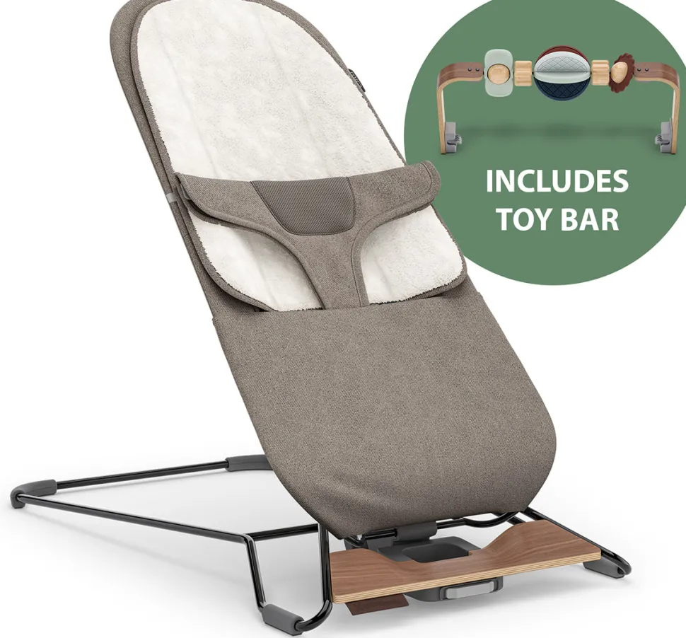 UPPAbaby Mira 2-in-1 Bouncer + Toy Bar Bundle - Wells / Wonder Wheel