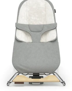 UPPAbaby Mira 2-in-1 Bouncer and Seat - Stella (Grey Melange / Silver Frame / Maple Wood)