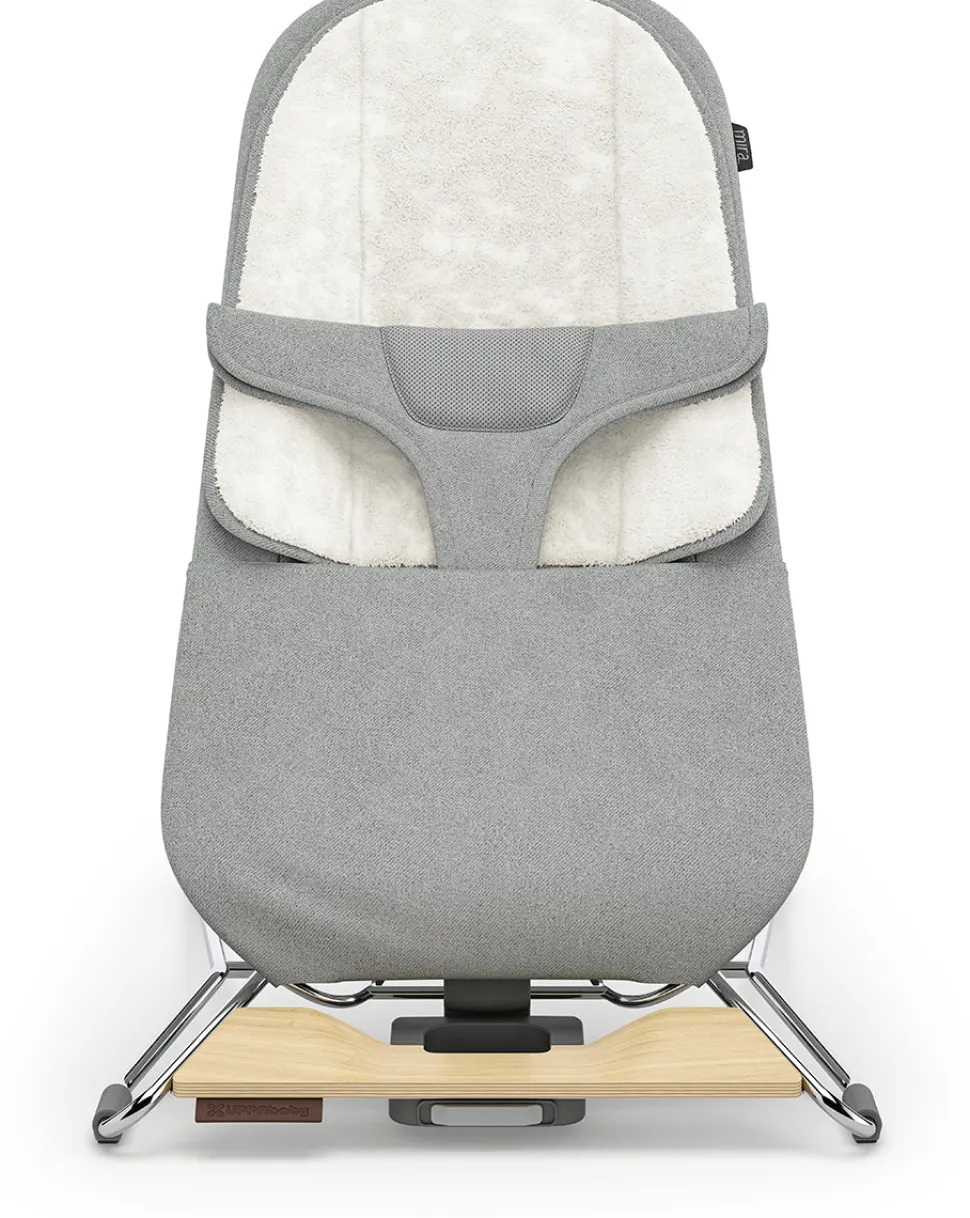 UPPAbaby Mira 2-in-1 Bouncer and Seat - Stella (Grey Melange / Silver Frame / Maple Wood)