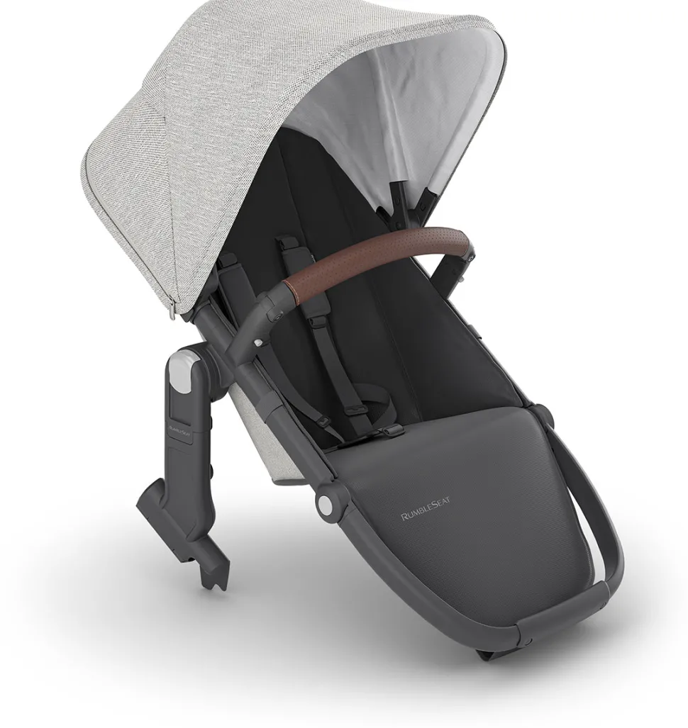 UPPAbaby RumbleSeat V2+ - Anthony (White and Grey Chenille / Carbon Frame / Chestnut Leather)