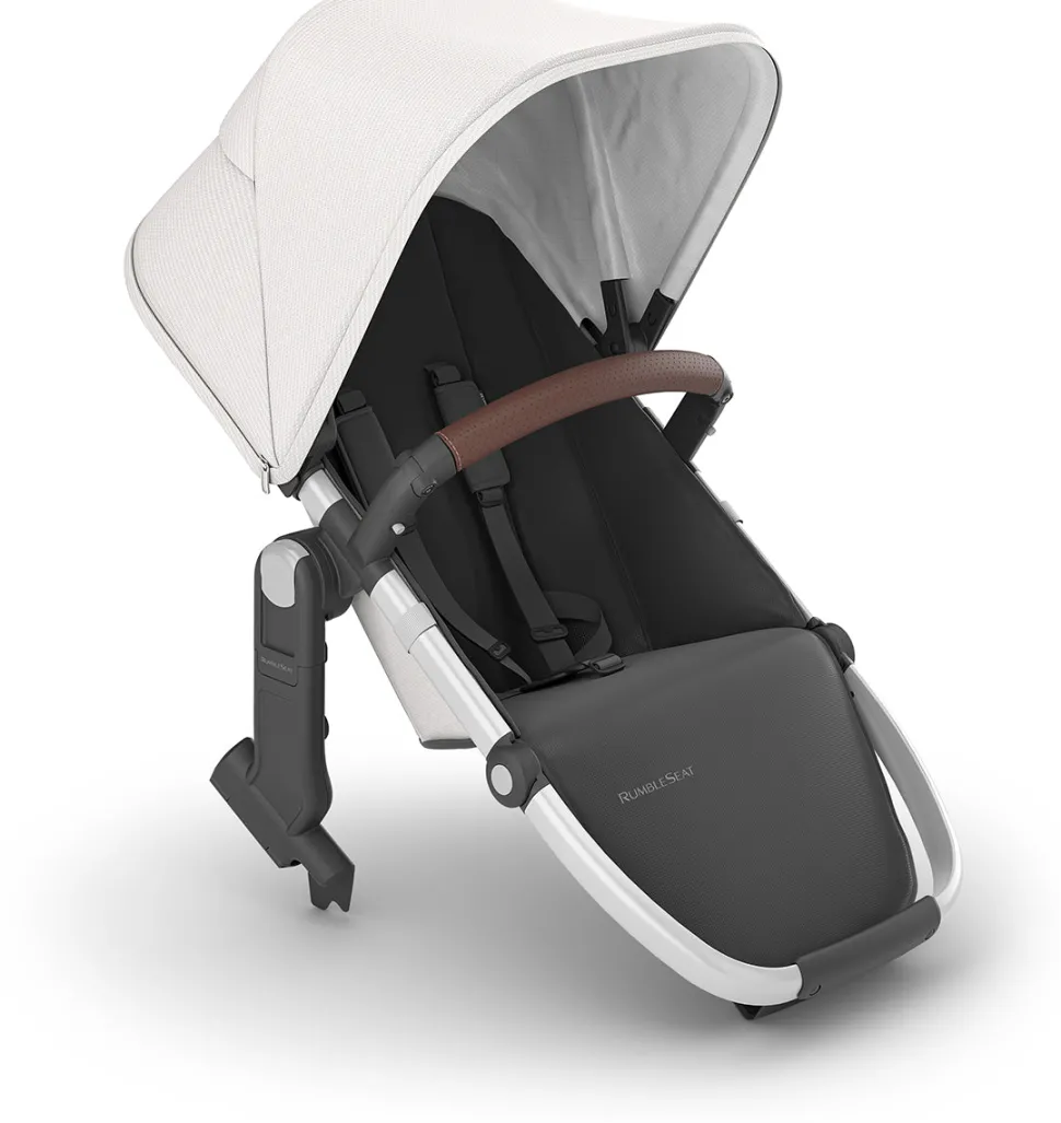 UPPAbaby RumbleSeat V2+ - Bryce (White Marl / Silver Frame / Chestnut Leather)
