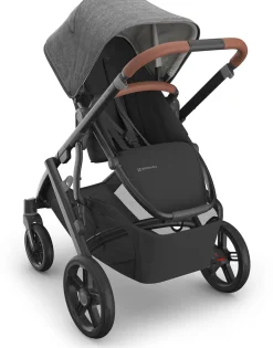 UPPAbaby Vista V3 Single-to-Double Stroller - Greyson (Charcoal Melange / Carbon Frame / Saddle Leather)