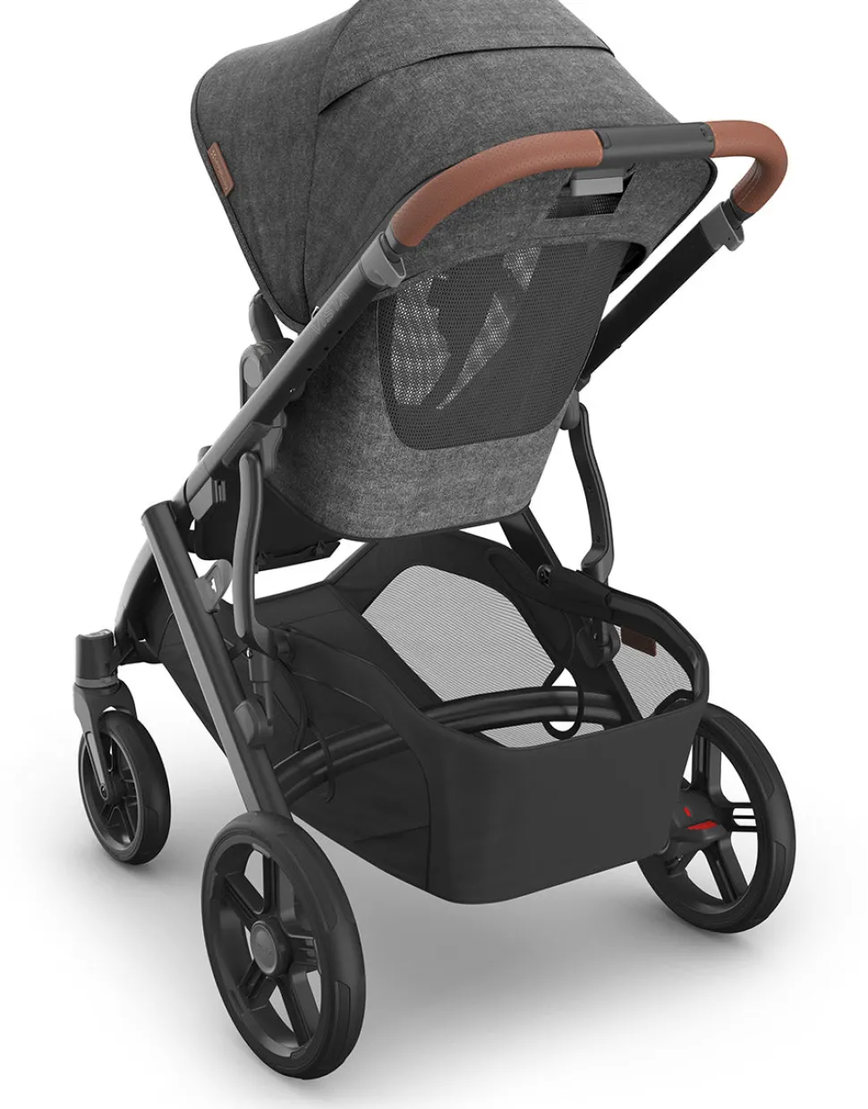UPPAbaby Vista V3 Single-to-Double Stroller - Greyson (Charcoal Melange / Carbon Frame / Saddle Leather)