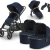 UPPAbaby VISTA V3 Twin Double Stroller with V2+ Rumbleseat + Bassinet Bundle - Noa