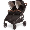 Valco Baby Trend Duo Sport Side by Side Double Stroller - Ash Black / Brown Leatherette