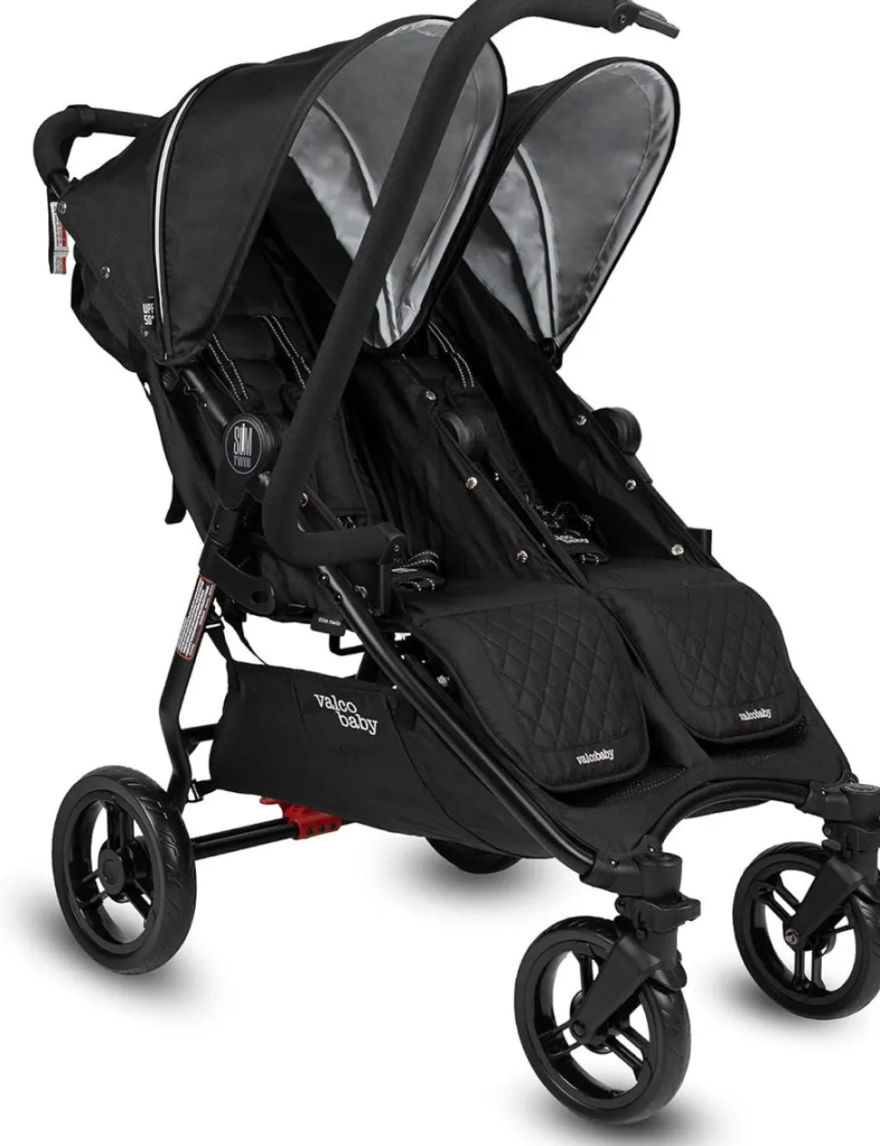 Valco Slim Twin Side By Side Double Stroller - Licorice