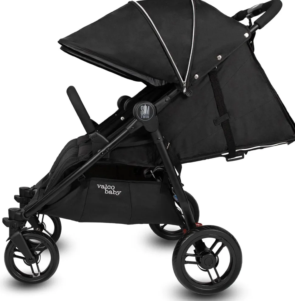 Valco Slim Twin Side By Side Double Stroller - Licorice