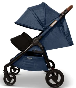 Valco Trend Duo Side by Side Double Stroller + Bassinet Bundle 2025 Denim / Denim