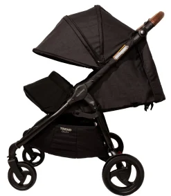 Valco Trend Duo Side by Side Double Stroller + Bassinet Bundle 2025 Black / Black