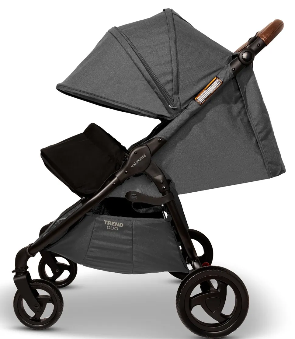 Valco Trend Duo Side by Side Double Stroller 2025 Charcoal