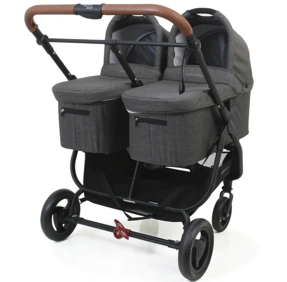 Valco Trend Duo Twin Side by Side Double Stroller + Bassinet Bundle 2025 Denim / Denim