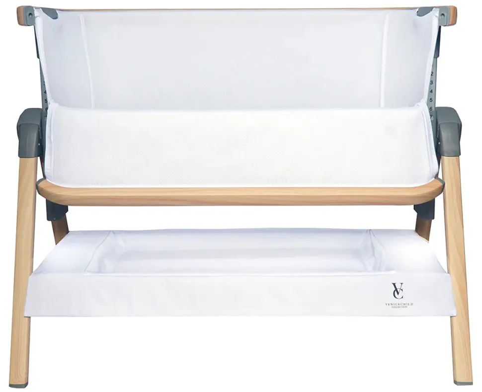 Venice Child California Dreaming Bedside Bassinet - White Wood