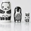 Wee Gallery Nesting Dolls - Black and White Animals
