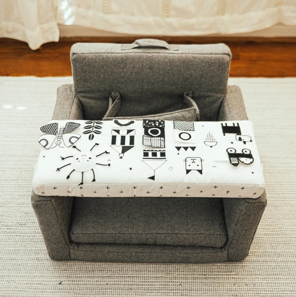 Wonder & Wise Happy Day Square Chair - Black & White