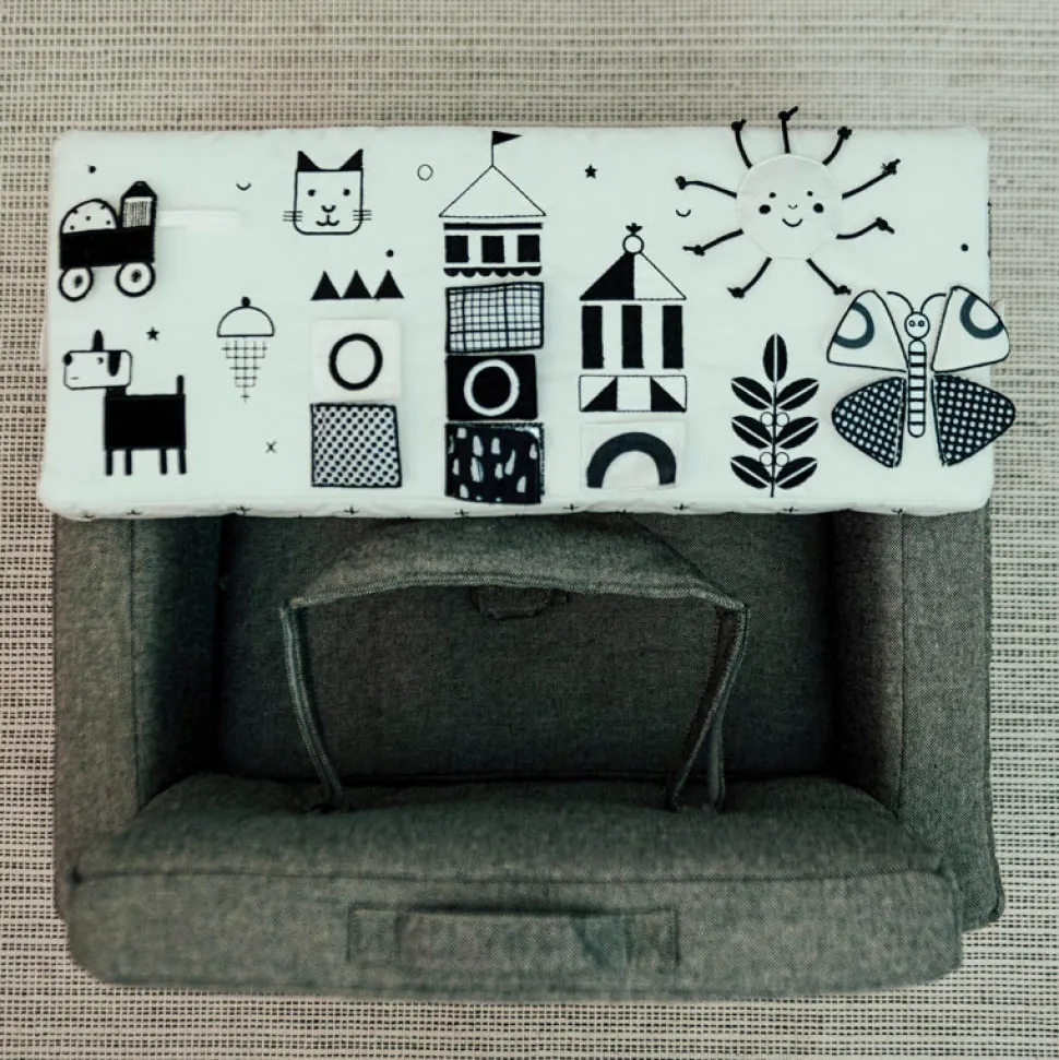 Wonder & Wise Happy Day Square Chair - Black & White