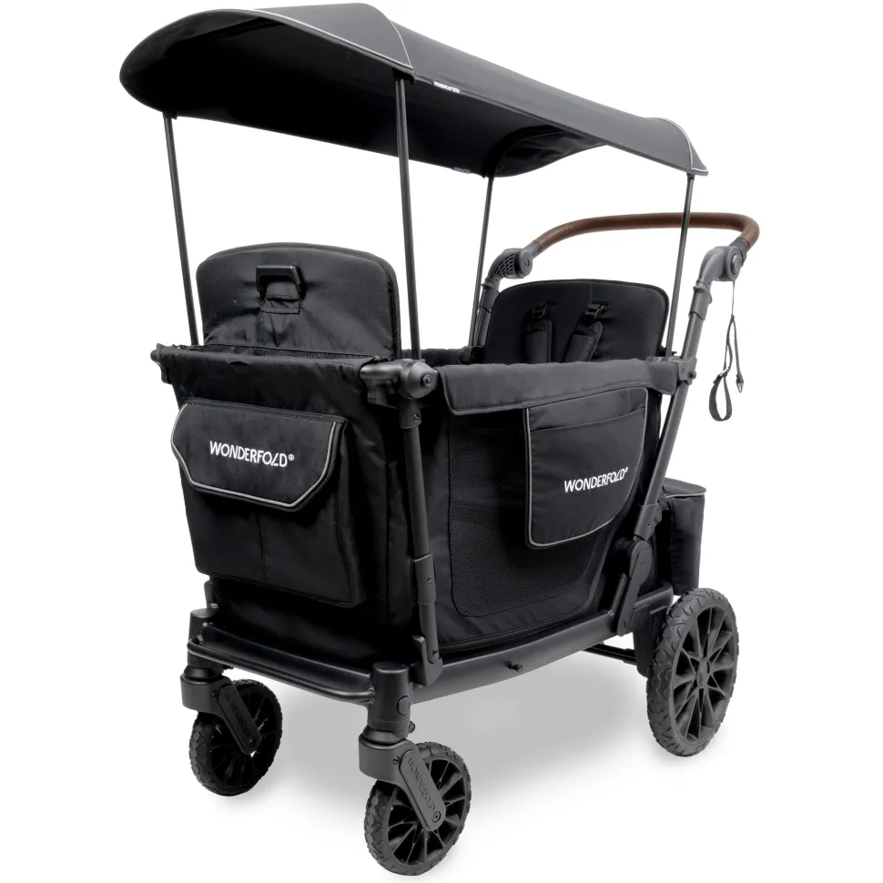 WonderFold L2 Double (2 Seater) Stroller Wagon - Black