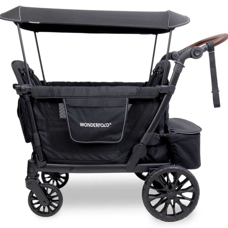 WonderFold L4 Quad (4 Seater) Stroller Wagon - Black