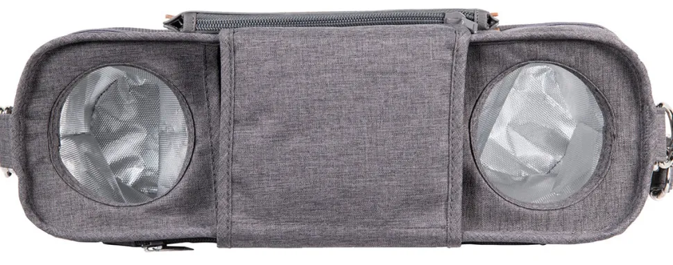 WonderFold Small Parent Console with 2 Insulated Cup Holders - Gray