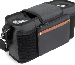 WonderFold Small Parent Console with 2 Insulated Cup Holders - Volcanic Black