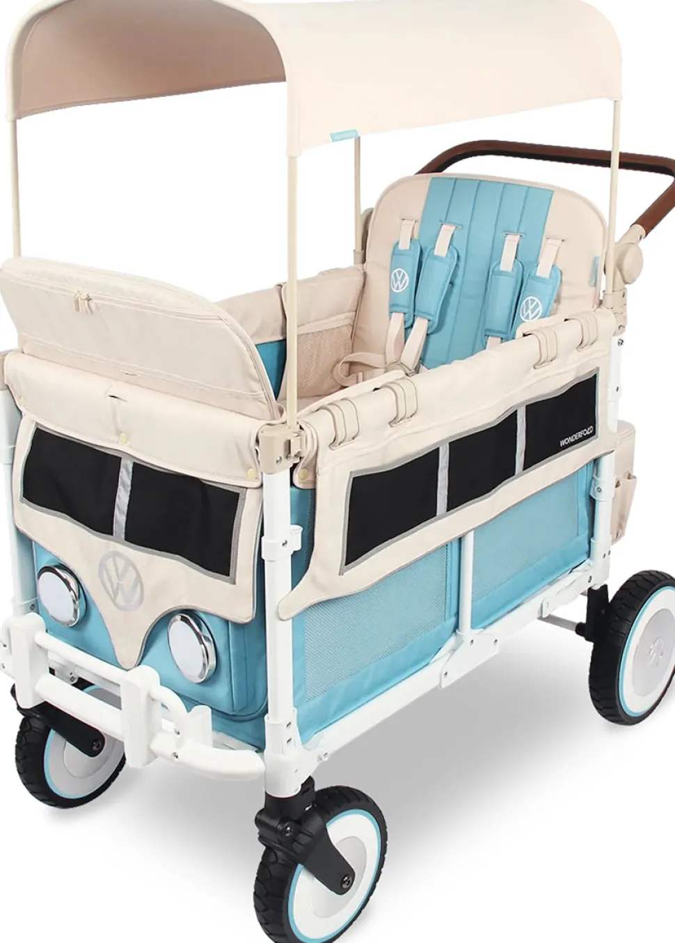 WonderFold Volkswagon Special Edition Quad (4 seater) Stroller Wagon - Bondi Blue