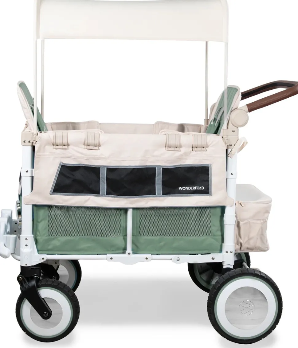 WonderFold VW2 Volkswagon Double (2 Seater) Stroller Wagon - Sage Green