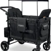 WonderFold W2 Elite Multifunctional Double (2 Seater) Stroller Wagon - Volcanic Black