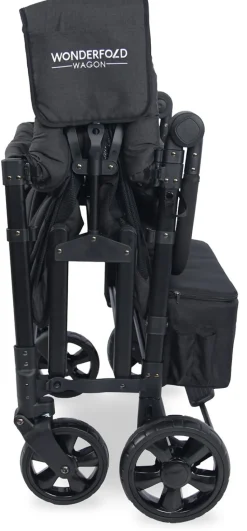 WonderFold W4 Elite Multifunctional Quad (4 Seater) Stroller Wagon - Volcanic Black