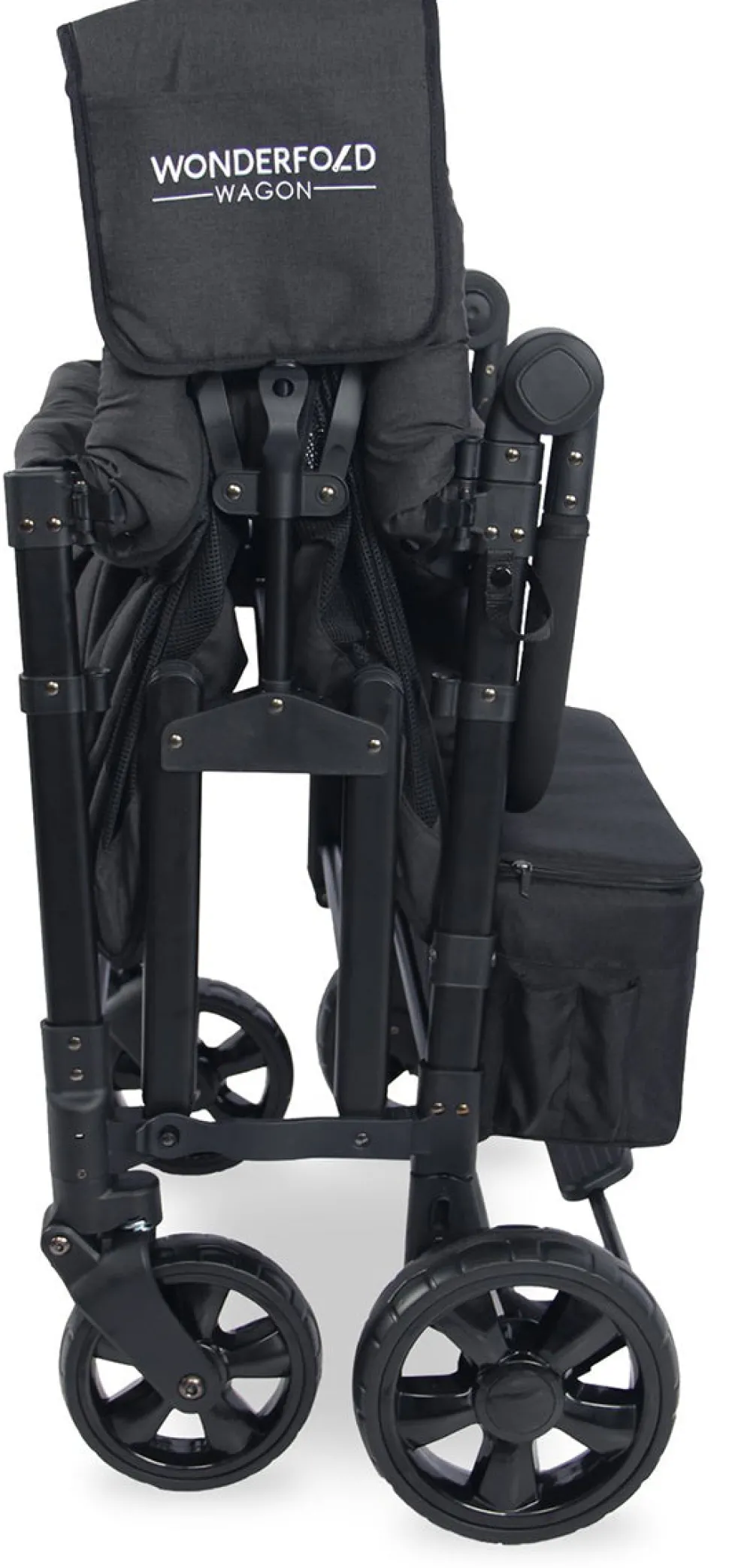 WonderFold W4 Elite Multifunctional Quad (4 Seater) Stroller Wagon - Volcanic Black