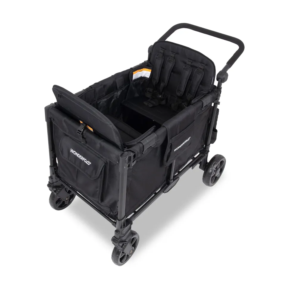 WonderFold W4 Elite Pro (4 Seater) Stroller Wagon - Jet Black